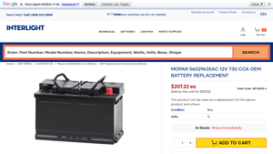 Mopar - 56029635AC Car Battery