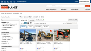 IronPlanet - Excavators for Sale in Ohio