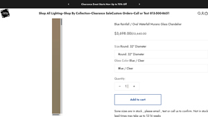 Italian Concept - Blue Rainfall Murano Glass Chandelier