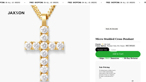 JAXXON - Micro Studded Cross Pendant