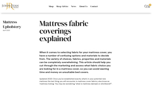John Ryan by Design - Mattress Ticking Types