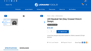 Jonard - MKT-LEDHAT3-GRY LED Baseball Hat