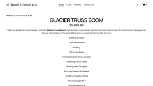 JS Ranch and Timber - Glacier Truss Boom