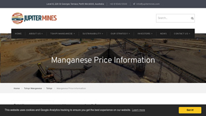 Jupiter Mines - Manganese Ore Pricing