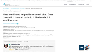 OMA - Treadmill Troubleshooting Guide