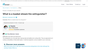 JustAnswer - Loaded Stream Fire Extinguishers
