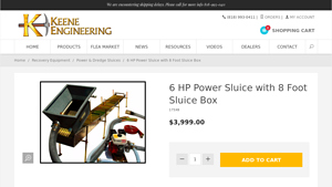 Keene - 6 HP Power Sluice with 8 Foot Sluice Box