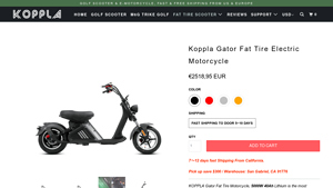 Koppla - Gator Fat Tire Electric Motorcycle