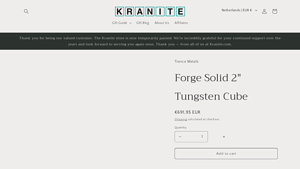 Kranite - Solid 2 Tungsten Cube