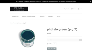 Kroma Acrylics - Phthalo Green (P.G. 7)