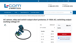 L-com - AC Sensor Relay Switch Output Short Protector