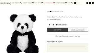 Lambs Ivy - Plush Panda Bear Stuffed Animal Toy