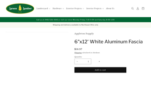 Larsen Lumber Co - 6x12' White Aluminum Fascia