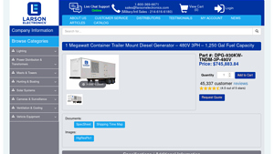 Larson Electronics - 1 Megawatt Container Trailer Mount Diesel Generator