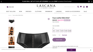 Lascana - Black Faux Leather Bikini Brief