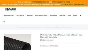 Flex-Tube TR - 6x6' Leaf Vacuum Hose