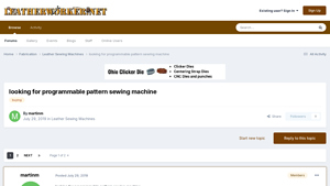 Programmable Pattern Sewing Machines - Juki, Brother, Cowboy/Hightex
