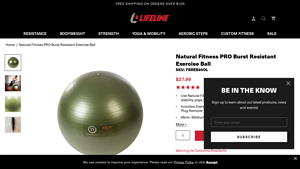 Lifeline Fitness - Natural Fitness PRO Burst Resistant Exercise Ball