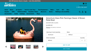 Light as Air - Adventure Glass Pink Flamingo Pedal Boat