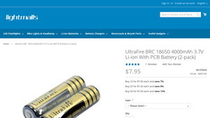 UltraFire - BRC 18650 4000mAh Li-ion Battery