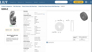 LILY - 6200-Z Bearing