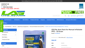 FirstWatch - CO2 Re-Arm Pack for Manual Inflatable PFD