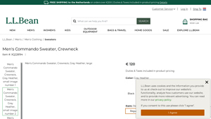 L.L.Bean - Commando Sweater, Crewneck