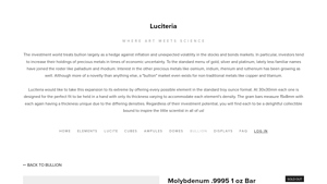 Luciteria - Molybdenum .9995 1 oz Bar