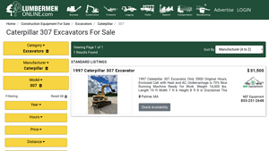 Caterpillar - 307 Excavator 1997 Model