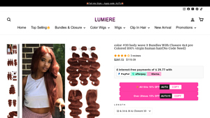 Lumiere Hairs - Color #33 Body Wave Bundles with Closure