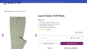 Luxire - Laurel Green Twill Pants