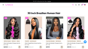 UNICE - 30 Inch Brazilian Human Hair Wigs
