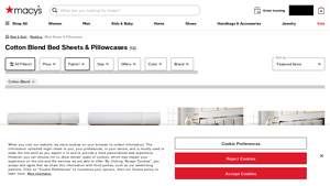 Macy's - Cotton Blend Bed Sheets & Pillowcases