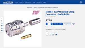 RFI - RFN-1027 N Female Crimp Connector