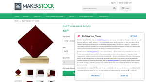 MakerStock - Red Transparent Acrylic