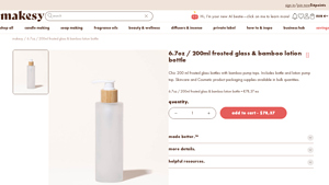 Makesy - Frosted Glass & Bamboo Lotion Bottle
