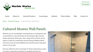 Marble Works - Cultured Shower Wall Panels