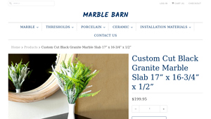 Marble Barn - Custom Cut Black Granite Marble Slab