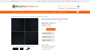 Marble Warehouse - Black Galaxy Premium Granite Tile