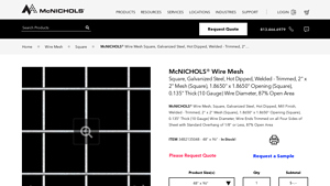 McNICHOLS - Wire Mesh Square 2 x 2 Welded Galvanized Steel