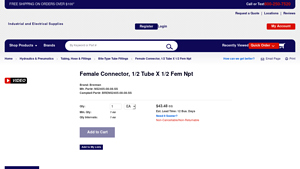 Brennan - Female Connector, 1/2 Tube X 1/2 Fem Npt