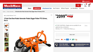 MechMaxx - 3 Point One Row Potato Harvester