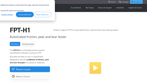 Mecmesin - FPT-H1 Automated Friction, Peel and Tear Tester