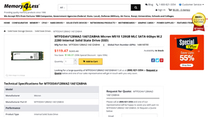 Micron - MTFDDAV128MAZ-1AE1ZABHA 128GB SSD