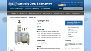Mesagas - Hydrogen Disposable Calibration Gas