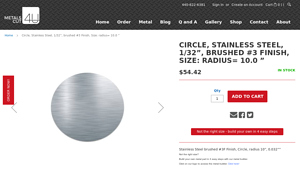 MetalsCut4U - Brushed Stainless Steel Circle 10