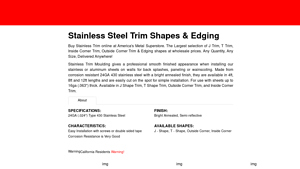 Metals Depot - Stainless Steel Trim Shapes & Edging
