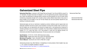 Metals Depot - Galvanized Steel Pipe