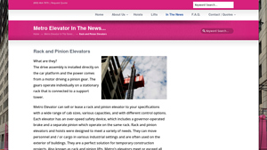 Metro Elevator - Rack and Pinion Elevators