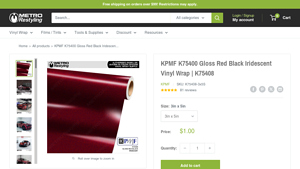 Metro Restyling - K75408 Black and Red Vinyl Film